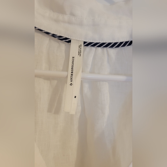 Anthropologie cropped linen pullover blouse - Picture 8 of 8